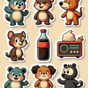 Cartoon Characters & Mascots - Sticker Sheet v3